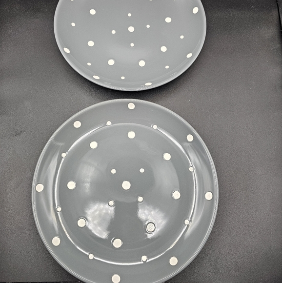 Temptations polka-dot 10.5" diameter dinner plates set of 2 - Picture 1 of 4